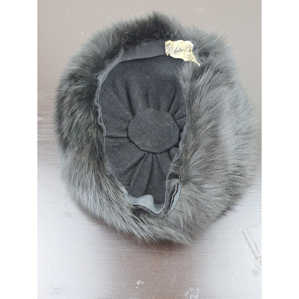 Vintage Lottie's Charlemagne Black Mink Fur Hat – 22.5″‎ Circumference - Picture 6 of 7